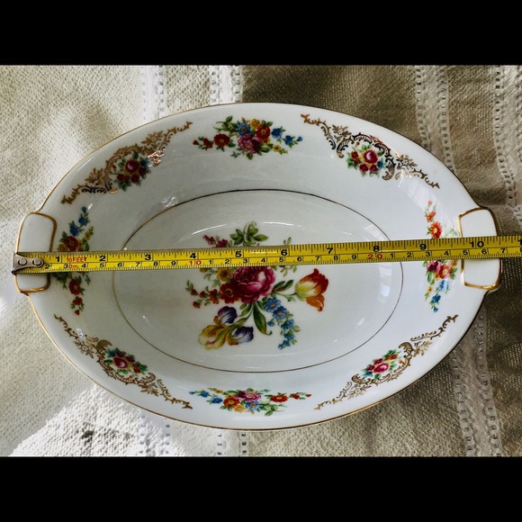 Mikado China Dresden pattern 10” Oval Vegetable Bowl Made In Occupied Japan - Picture 9 of 9
